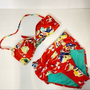 Vintage inspired floral bathing suit size S